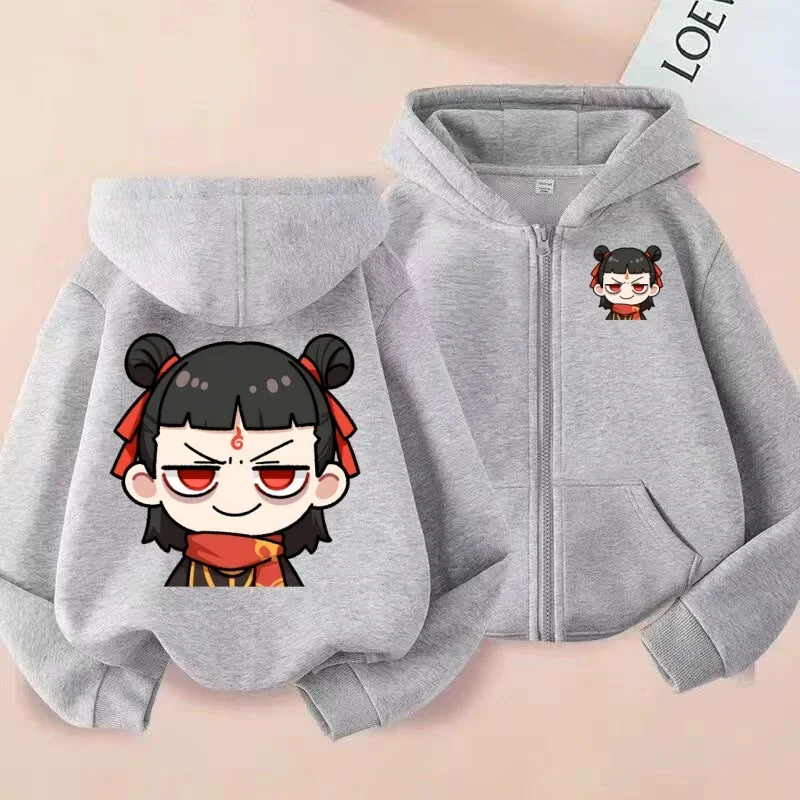 سترة بغطاء للرأس بسحاب للأطفال مطبوعة بشكل لطيف وممتع من Q-version للأولاد والبنات، بلوزة بغطاء للرأس بتصميم عصري ورائع #6