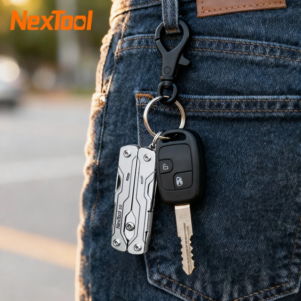 NexTool Micro Sailor Scissors S0 8 In 1 Mini Pocket Folding Multitool Bottle Opener Scissors File Phillips Screwdriver For EDC