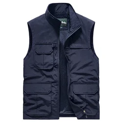 Gilet en GlaCardigan Imperméable PVD pour Homme, Vêtement de Travail, à la Mode, Décontracté, Multi-Poches, de Luxe, Veste d'Extérieur