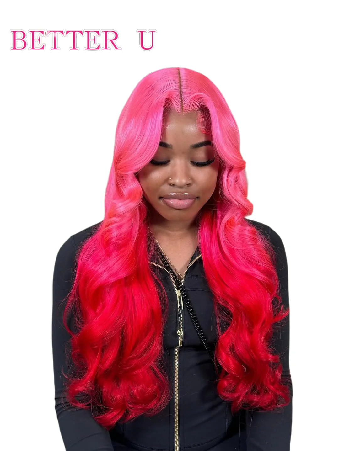 أومبير الوردي الملونة 13x6 الدانتيل الجبهة خصلات الشعر المستعار الإنسان للنساء قبل نتف البرازيلي الجسم موجة 13x4 الدانتيل الشفاف شعر مستعار أمامي #4