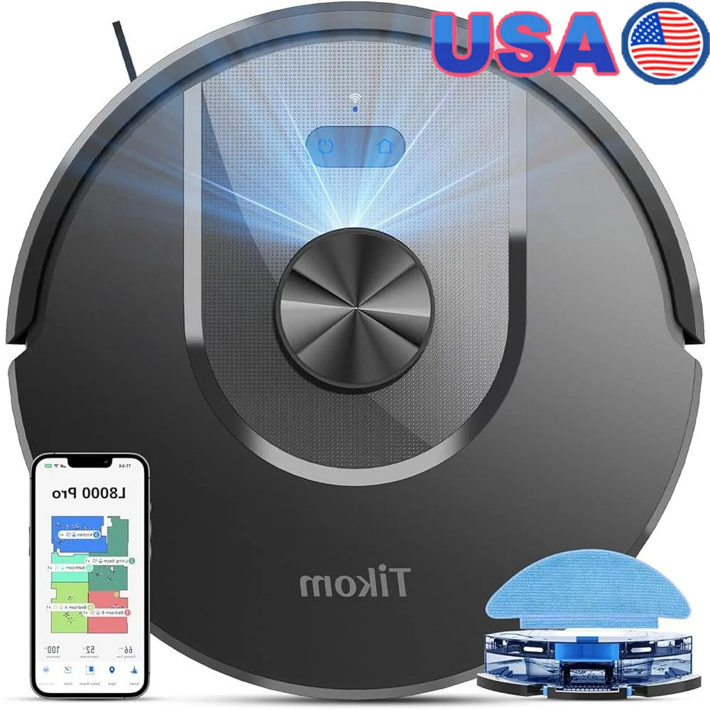 ロボット掃除機とモップのコンボ 5000Pa 吸引 スマート LiDAR ナビゲーション 静かな掃除 150 分の実行時間 カーペット ペットの毛 硬い床