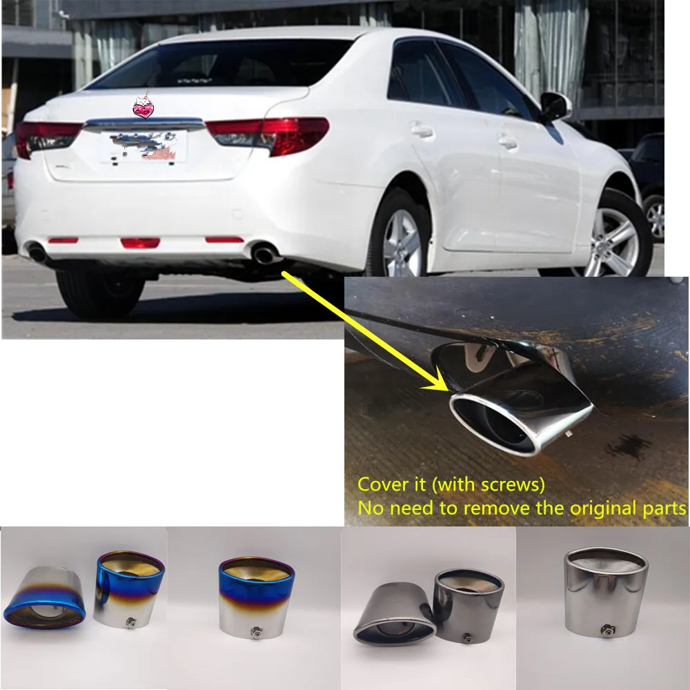 Car Sticks Muffler Back End Pipe Dedicate Exhaust Tip Tail Outlet Vent For Toyota MARK X REIZ 2010 2011 2012 2013 2014 2015+