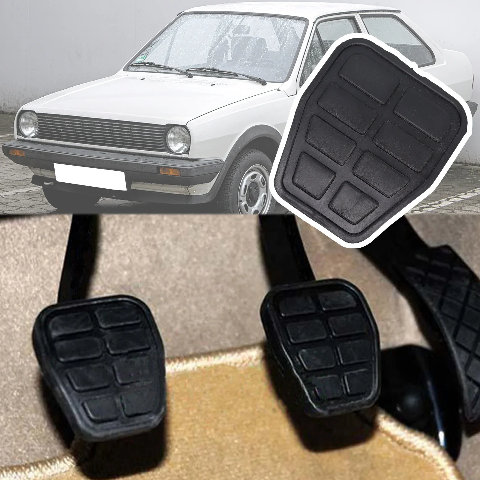 

For VW Polo 6N Mk2 1981 1982 1893 1895 1897 1899 - 1997 1998 1999 Rubber Brake Clutch Foot Pedal Pad 321721173 7213141 Cover