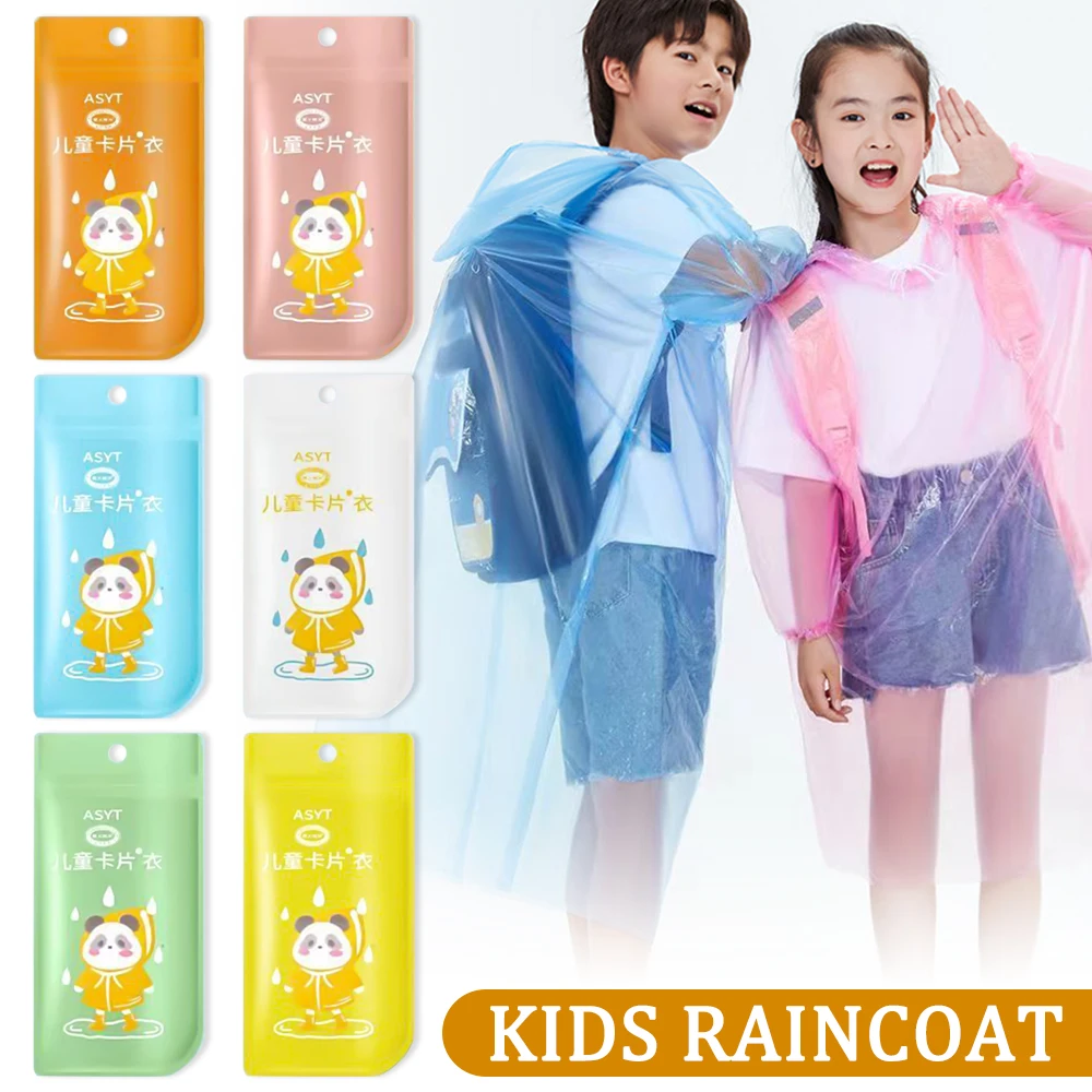 Creative Vacuum Compression Kids Raincoat Travel Card Packaging One-Piece Raincoat Waterproof Durable Reusable Poncho Outdoor