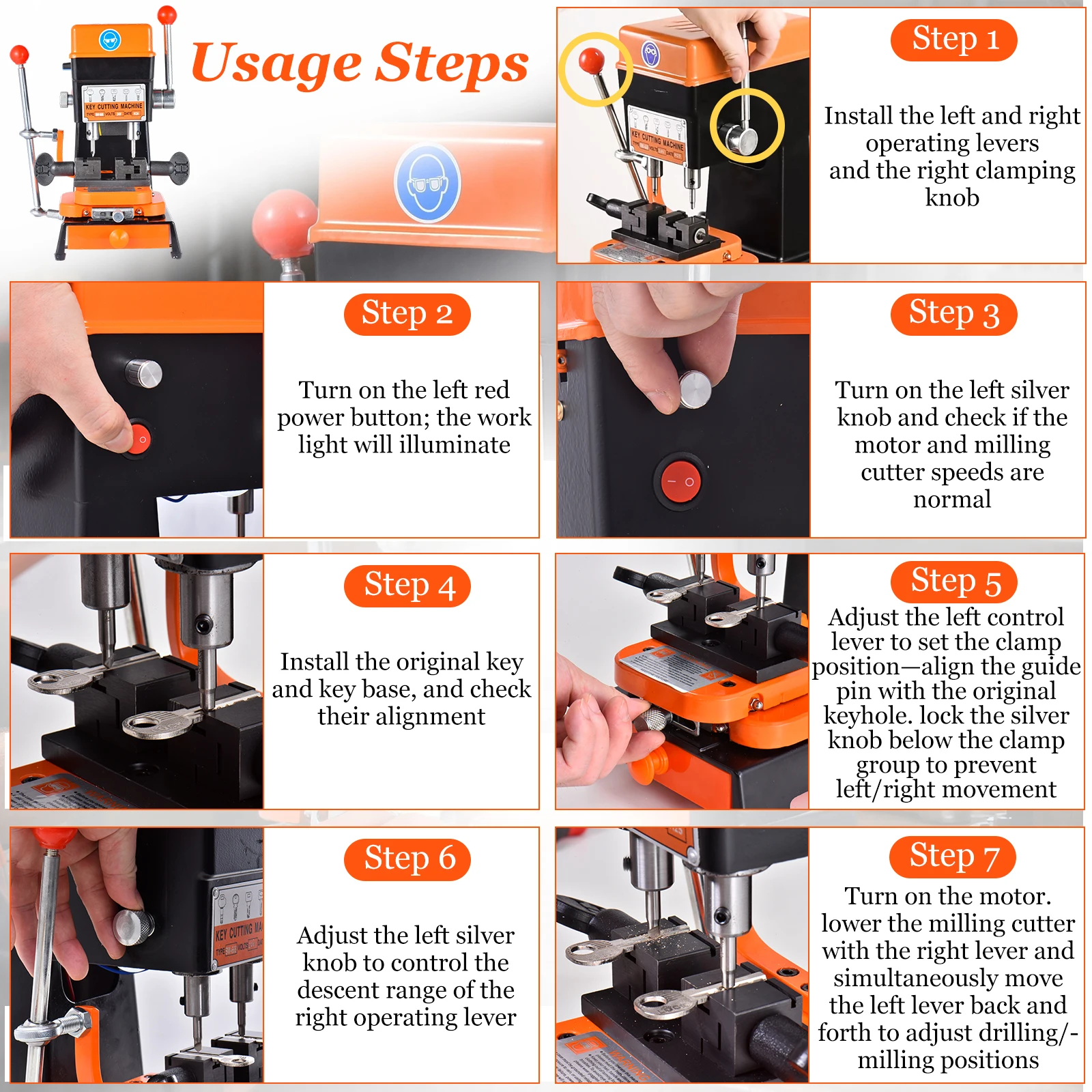 110V Electric Key Copy Machine Vertical Key Duplicating Machine Cutting Duplicate Equipment Duplicator for Door and Car Locks - view 4