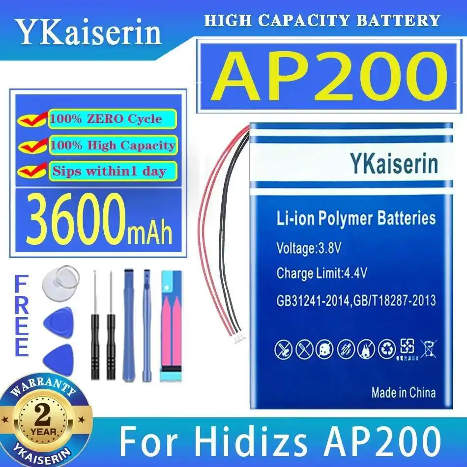 

For Hidizs AP200 AP 200 Audio Player Battery, 3600mAh AP200