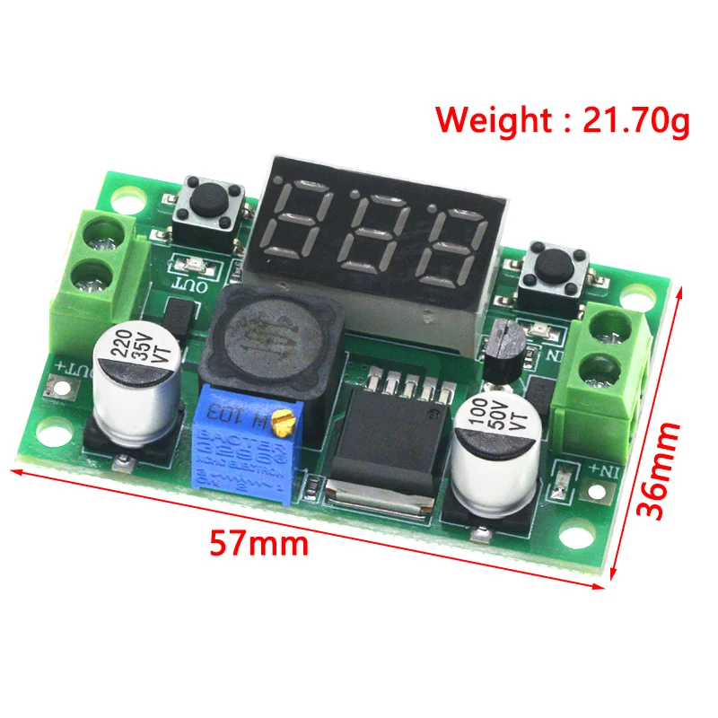 DC-DC Buck Step Down Module LM2596 DC/DC 4.0~40V to 1.25-37V Adjustable Voltage Regulator With LED Voltmeter