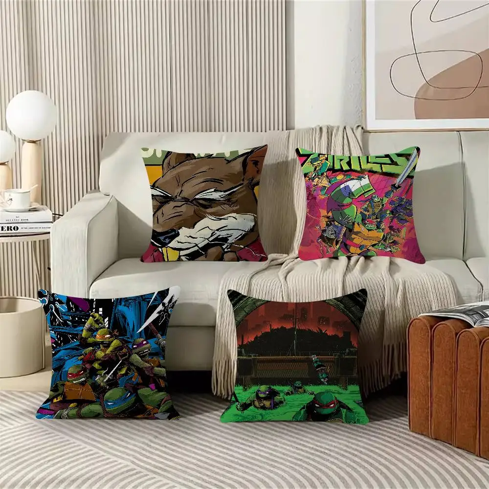 

HD Teenage M-Mutant Ninja Turtles Painting Office Cushion Pillowcase Car Cushion Cover45X45CM Lumbar Pillowcase Pillowcover