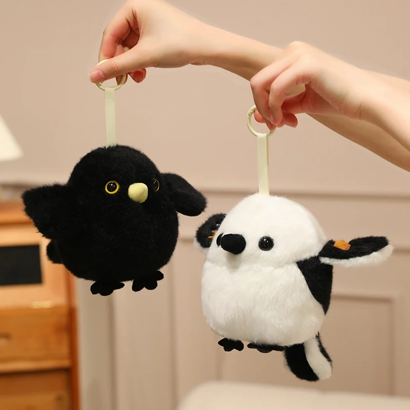Cute Bird Plush Keychain Mountain Sparrow Crow Eagle Owl Stuffed Doll Soft Simulated Animal Plush Creative Pendant Birthday Gift