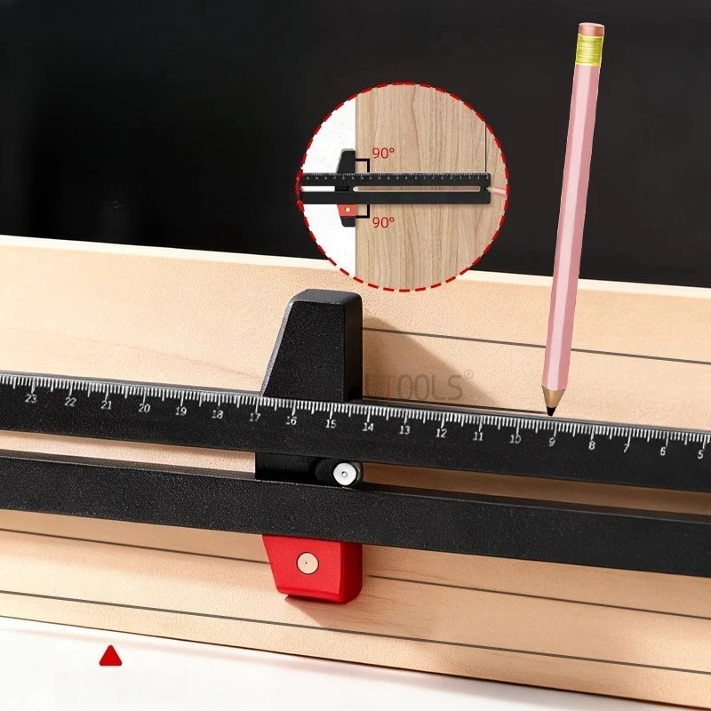 

Woodworking Marking and Positioning Ruler High Precision British/metric Marking Ruler Durable Aluminum Alloy Drawing Compasses