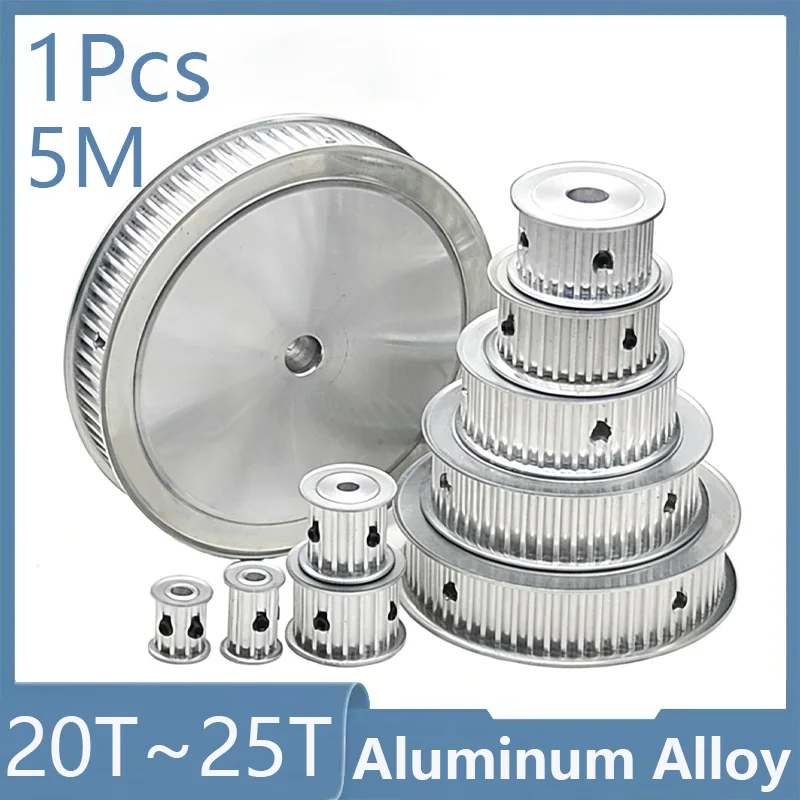 HTD5M Timing Pulley 20T 22T 24T 25T HTD 5M Pulley Bore 5/6/6.35/7/8/10/12/12.7/14/15~19/20/22/25mm AF Type Belt Width 15/20mm
