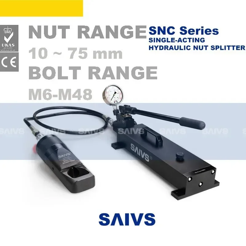 SNC-1924 10000 Psi Hydraulic Nut Cutter Splitting Tool 10 Ton for Bolt M12-M16 with Quick Coupling