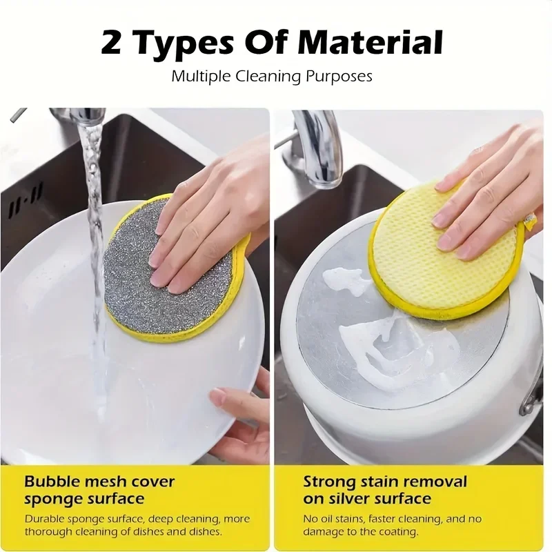 Dish Cloth: Dual-Sided Kitchen Cleaning Cloth for Washing Dishes, Cookware & Tableware