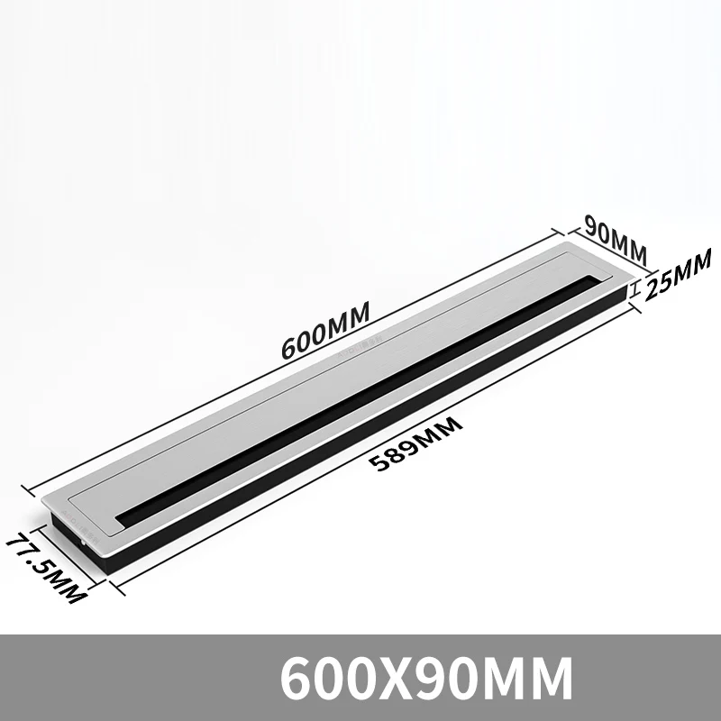 120x600 알루미늄 합금 화이트 케이블 그로밋(브러시 포함), TV 캐비닛 컴퓨터 책상용 방진 구멍 커버, 배선 관리 1개