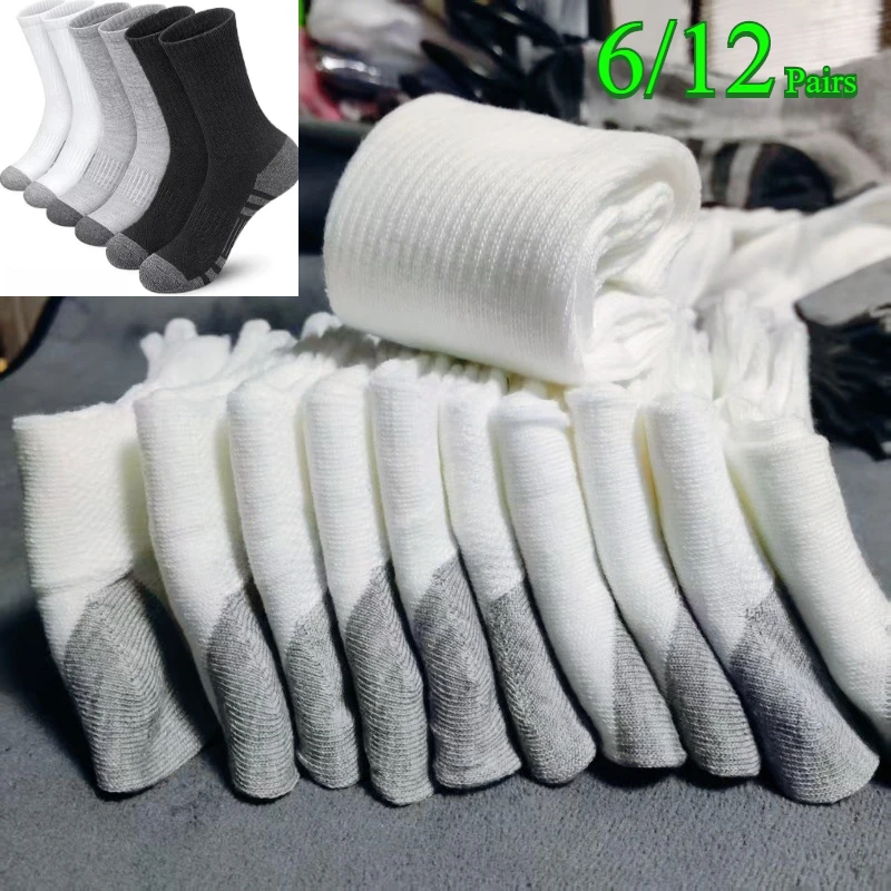

6/12 пар мужских уличных спортивных носков, высококачественные удобные мягкие футбольные носки большого размера, новый стиль, мужские носки