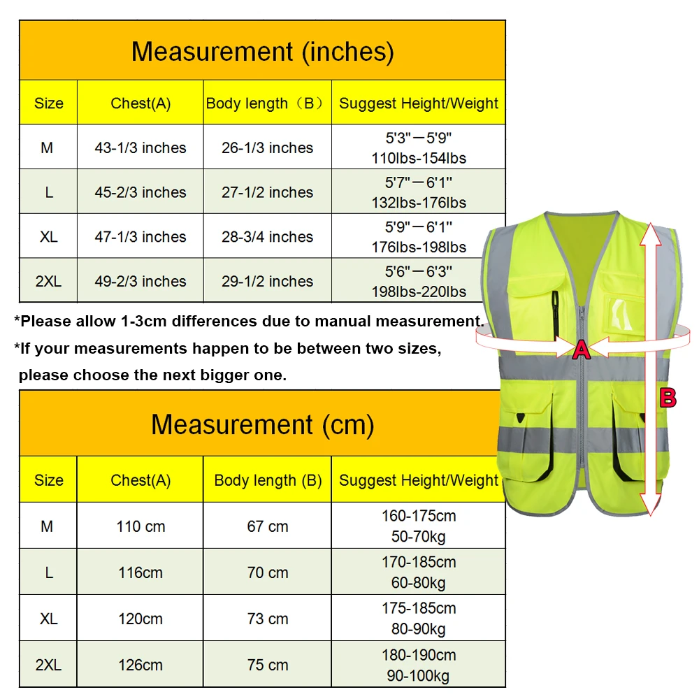 Men Woman High visibility safety vest work vest workwear safety red reflective vest construction vest