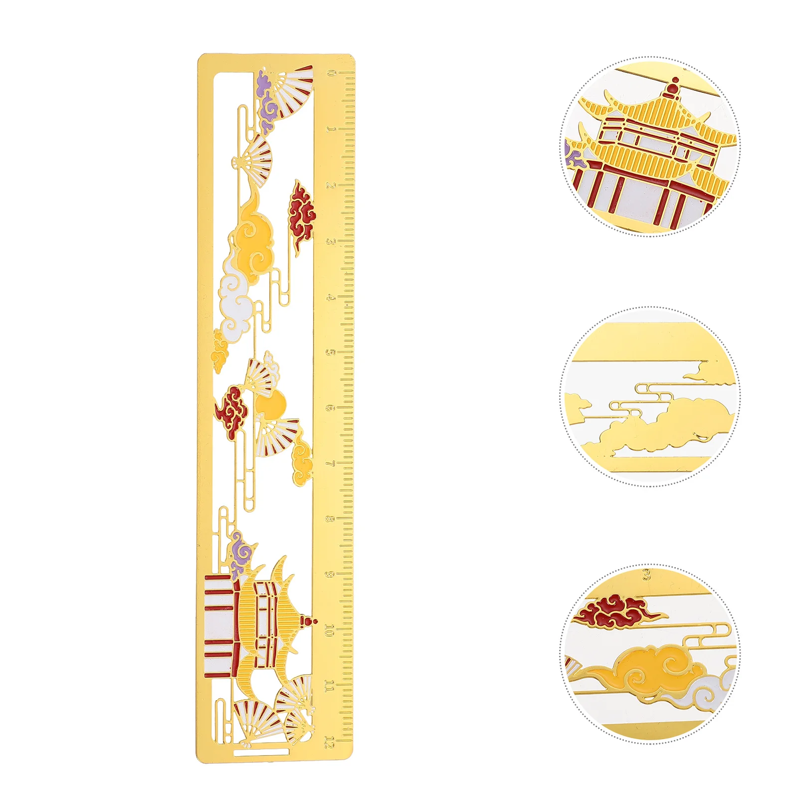 

Metal Bookmark Ruler Brass Delicate Design Thin Light Page-Marker for Readers Writers Book Decorations Long-Lasting Color