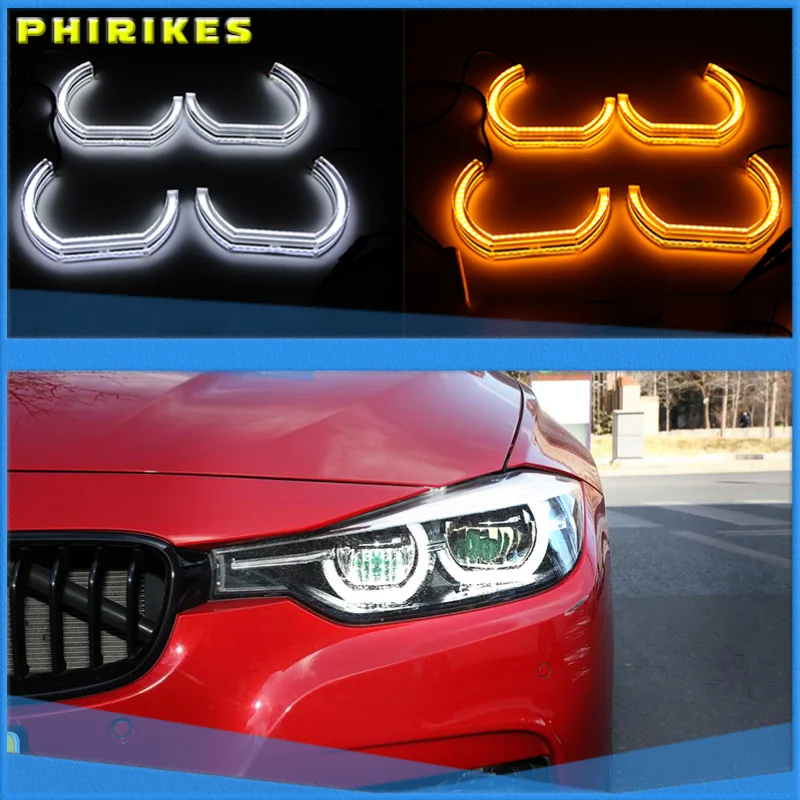 

LED Angel Eyes For BMW E60 E61 LCI 528i 530i 535i 550i M5 2007-10 Halogen Headlight Car Lights Accessories Halo 3D DTM LCI Style