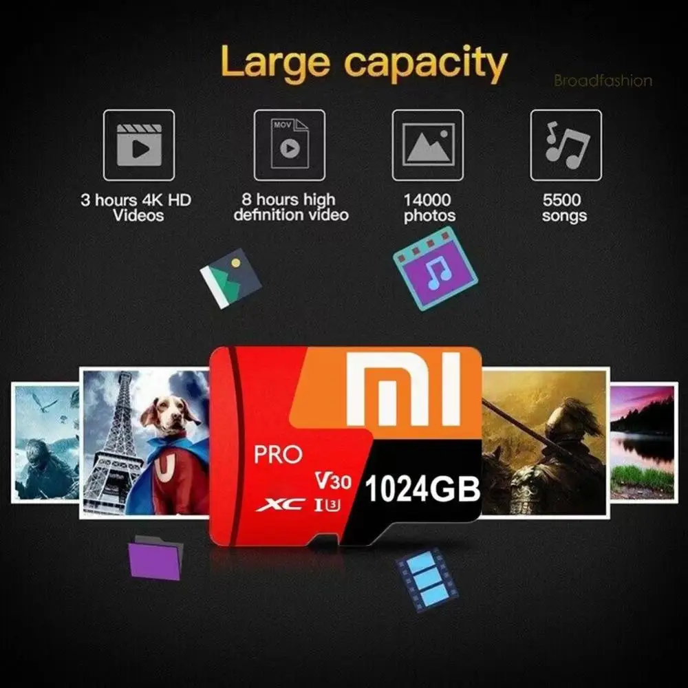 Xiaomi-tarjeta de memoria Mini SD Clase 10, 2TB, 1TB, 512GB, 256GB, Micro TF, SD, 128GB, tarjeta de memoria Flash TF para cámara de teléfono y Dron