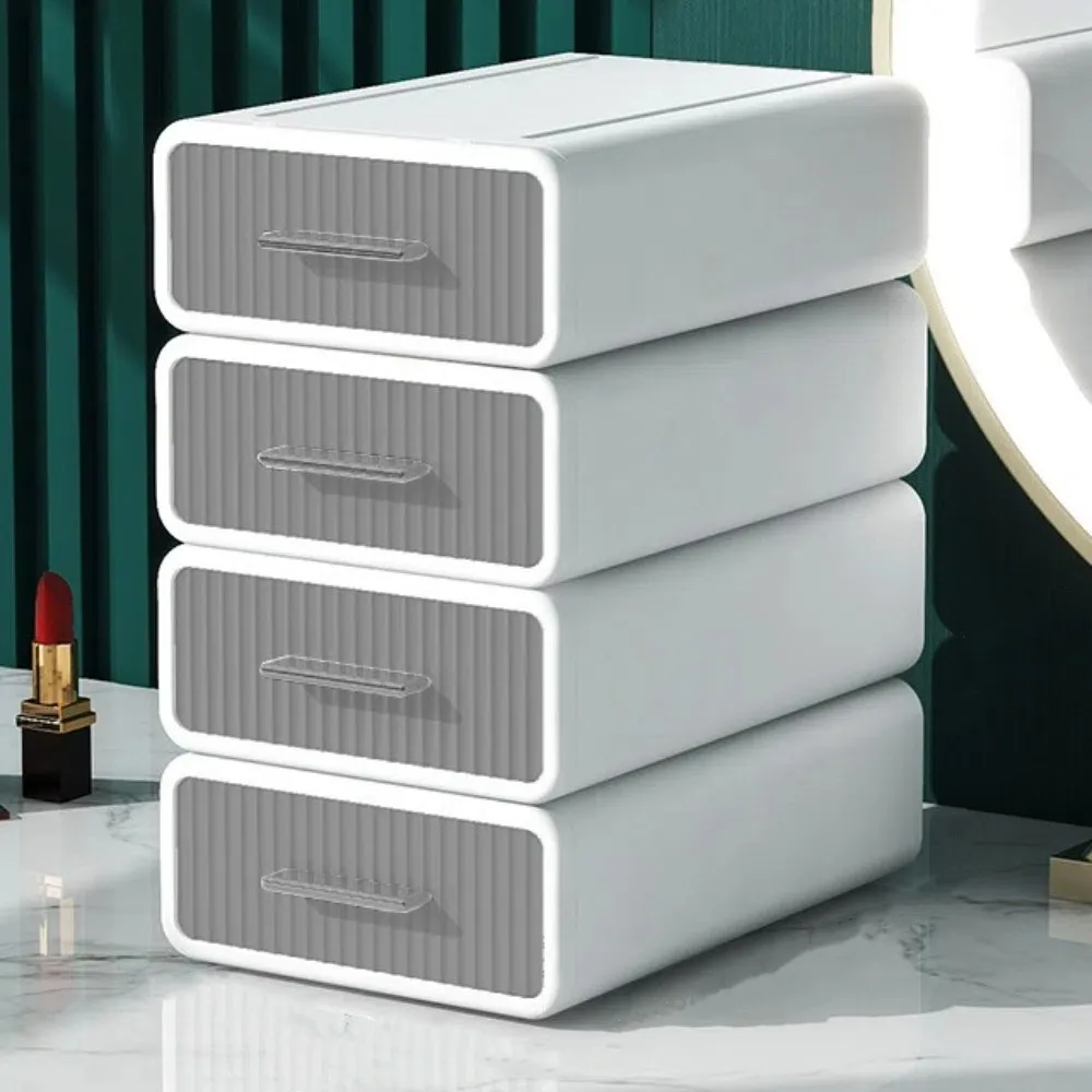 Plastic Desktop Storage Box Stackable Cosmetics Stationery Table Organizer Underwear Necklaces Office Storage Cabinet School