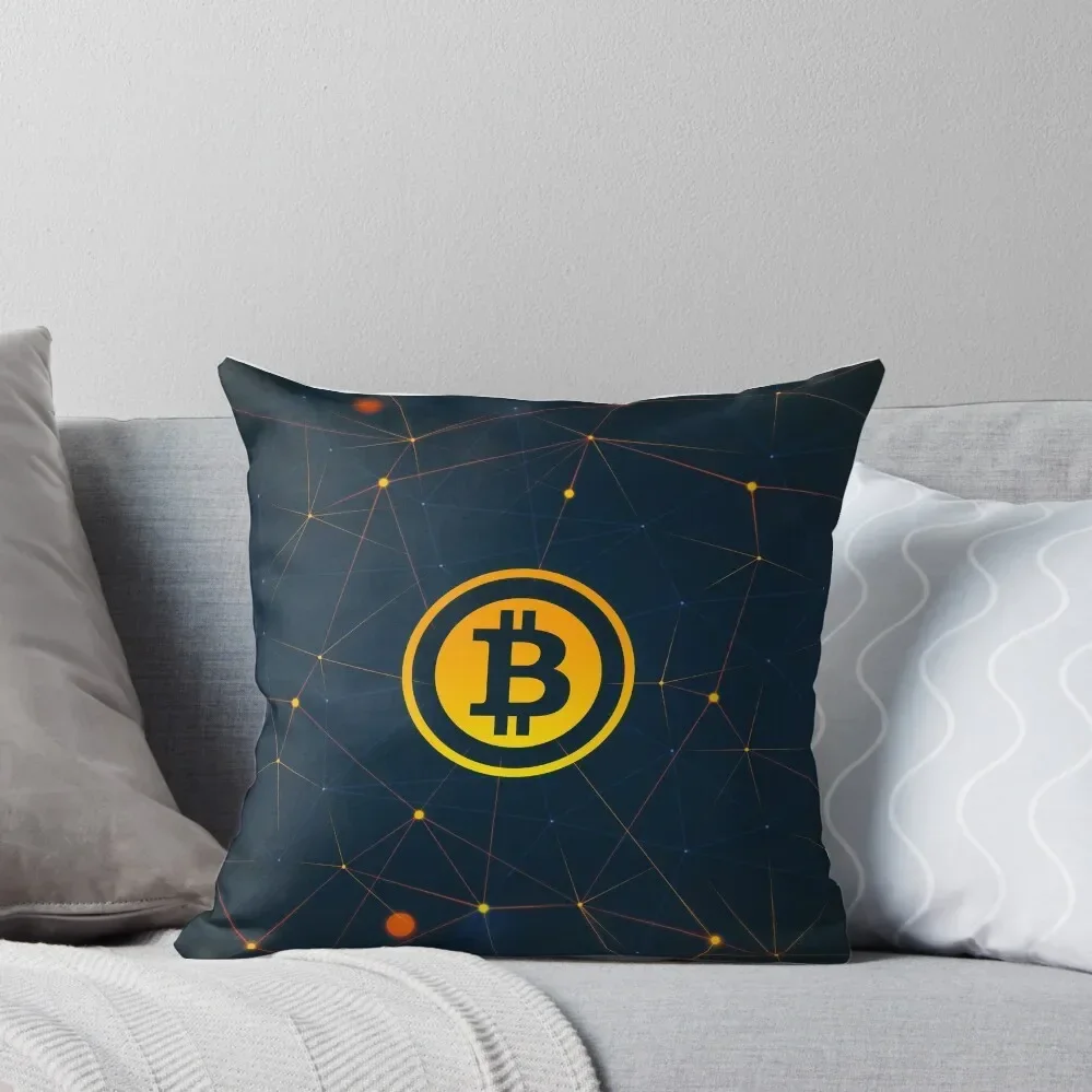 Bitcoin Throw Pillow Pillow Case autumn pillowcase christmas supplies pillow cover christmas