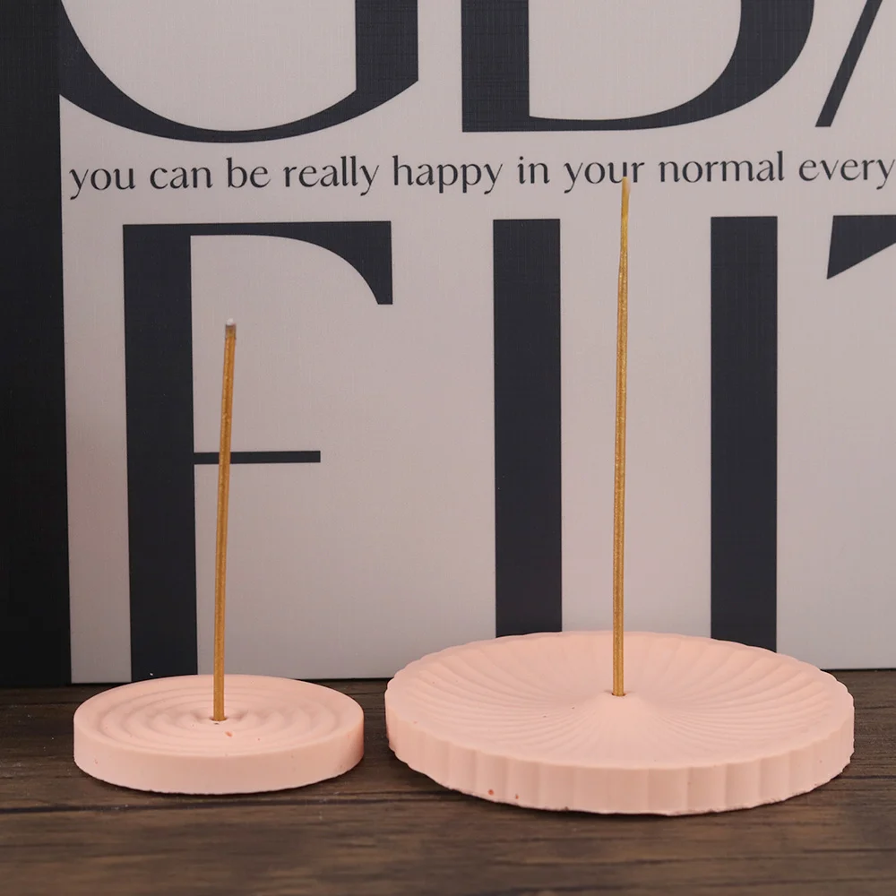 1 Silicone Incense Tray Mold, DIY Circular Pattern Incense Stick Stand, Cement Gypsum Mold, Handicraft for Home Decoration, view 4