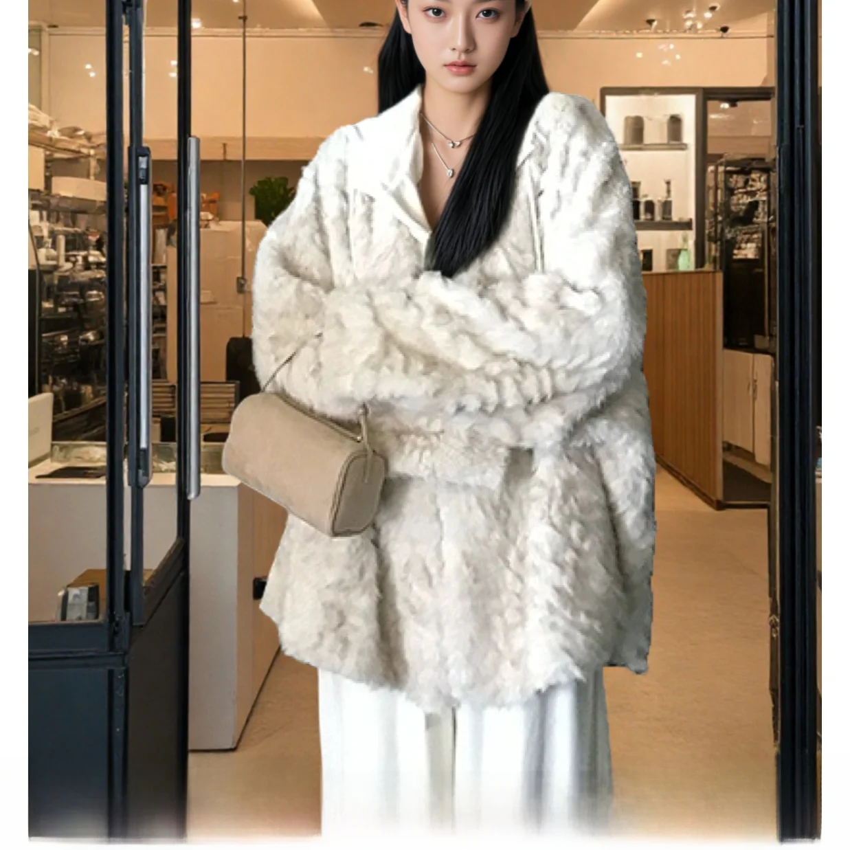 

Eco-Friendly Skk Top Female Lamb Fur Velvet Jacket Women's Upper Wear Integrated Skin And Hair Long Sleeve Elegant Style