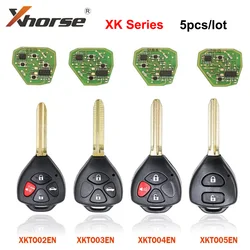 5pcs/lot Xhorse XK Series Wire Universal Remote Key XKTO02EN XKTO03EN XKTO04EN XKTO05EN For Toyota Style for VVDI2 / VVDI Min