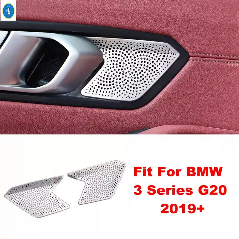 

For BMW 3 Series G20 2019 - 2024 Stainless Steel Car Inner Door Handle Bowl Audio Stereo Tweeter Speaker Cover Trim Accessories