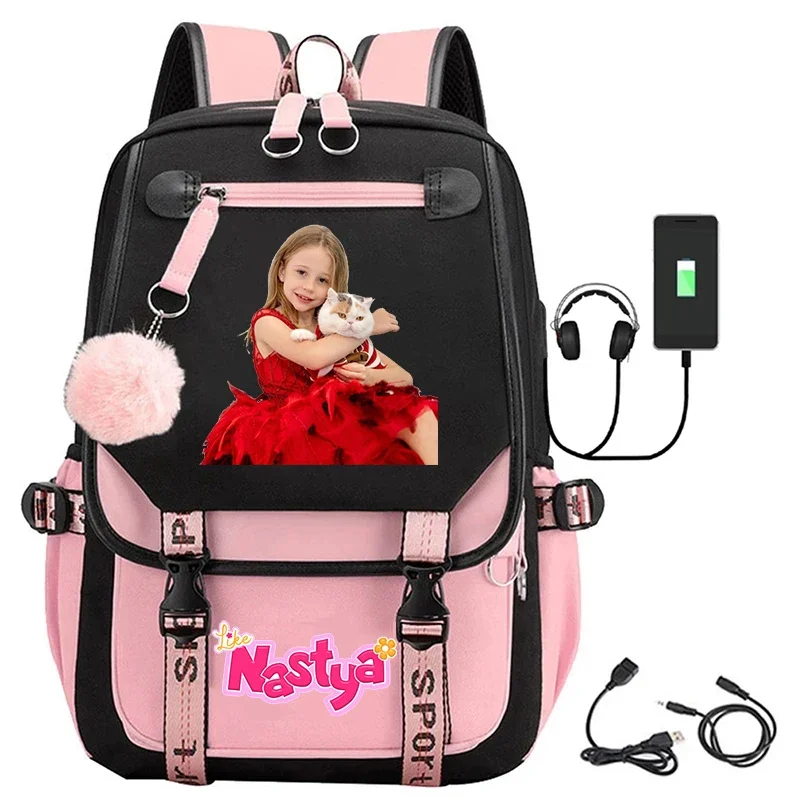 New Female Fashion Like Nastya Print High Capacity Waterproof Backpack Trendy Women Laptop School Bags Cute Girl Travel Book Bag