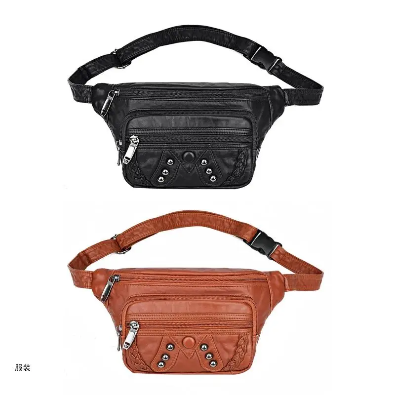 

D0UD Fanny Pack Belt Waist Packs Chest Phone Women PU Leather Crossbody Bags