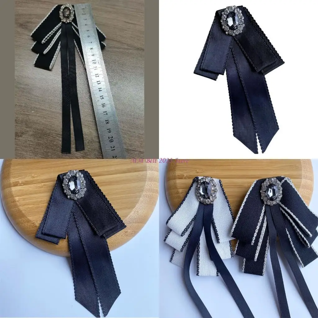49ME Fashion Butterfly Bowtie Brooch Decorative Ribbon Bowknot For Women Girl Formal Outfit And Evening Dresses Enhancement