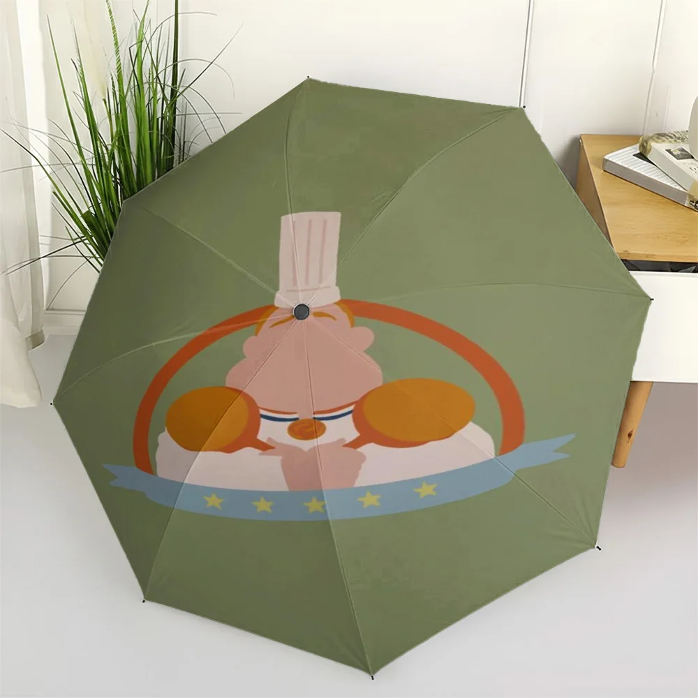 

Автоматический складной зонт с принтом Disney Ratatouille Chef Gusteau, портативный водонепроницаемый ветрозащитный зонт для путешествий для детей и взрослых