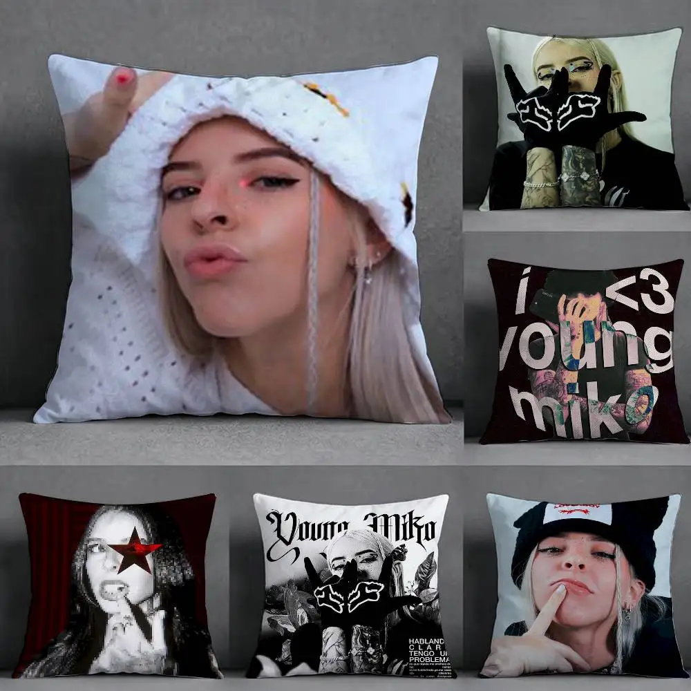 Singer Y-Young M-Miko Pillow Case Square Double-Sided Sofa Cushion Cover Bedroom Bedside Pillow