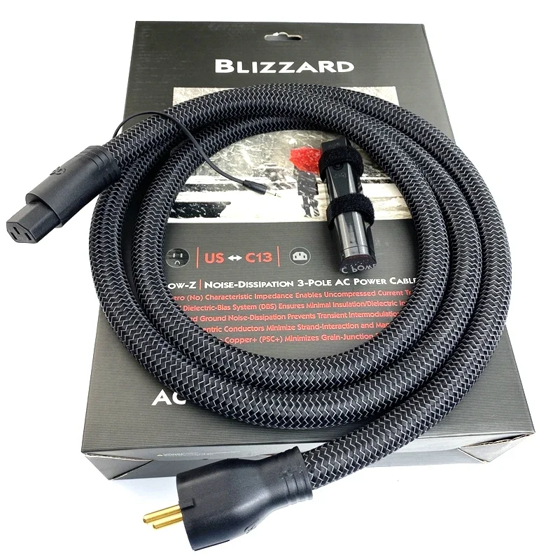 Imagem -03 - Cabo de Alimentação ac Alta Pureza Psc Cobre Hifi Cabo de Alimentação de Áudio Eua e ue Plug With Box Blizzard-c13