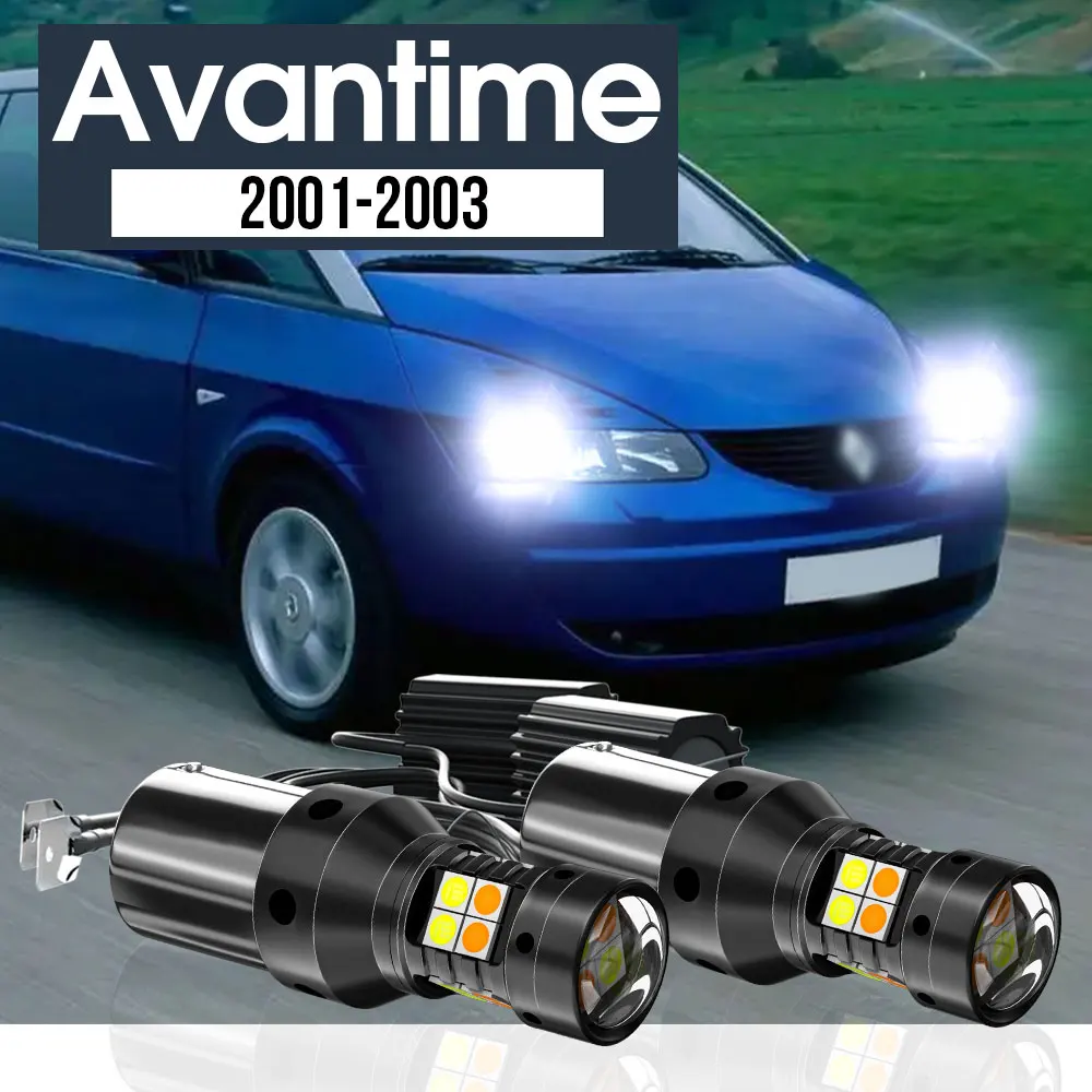 

2pcs LED Dual Mode Turn Signal+Daytime Running Light Blub DRL Canbus Accessories For Renault Avantime 2001 2002 2003