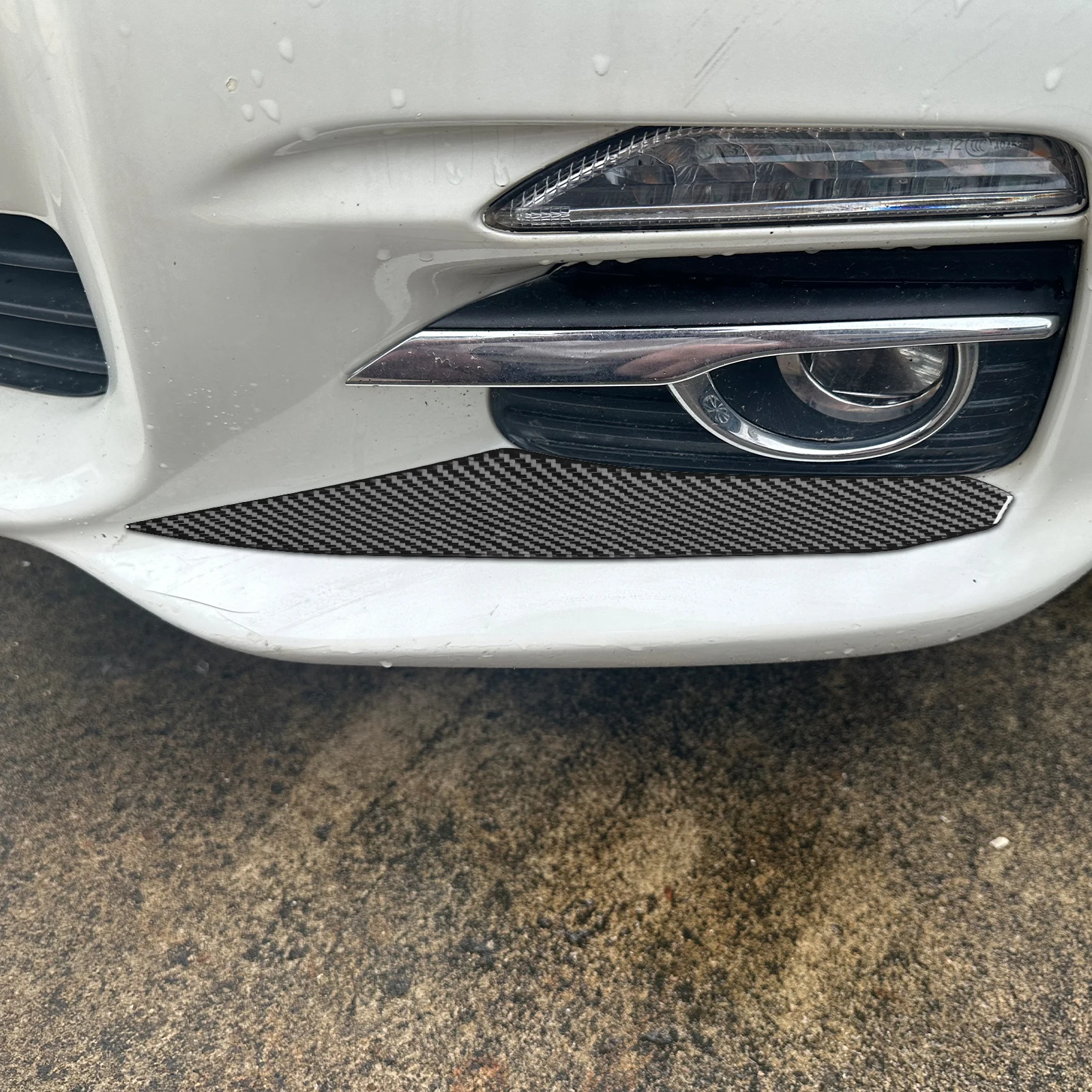 Real Soft Carbon Fiber For Infiniti Q50  2014–2020 Car Front fog lights Trim Customizable Car Sticker Interior Accessories