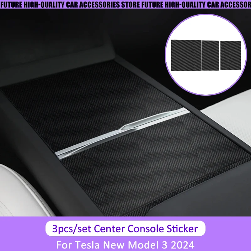 

Central Control Panel for Tesla New Model 3+ Real Carbon Fiber Console Cover Panel Patch Sticker New Model3 Car Accessories 2024