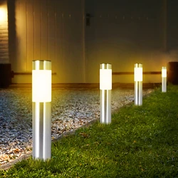 Luces solares para camino de jardín, iluminación LED para exteriores, enchufe de tierra, luz de bolardo para Patio, jardines, caminos, césped, Patio, paquete de 1/2/4