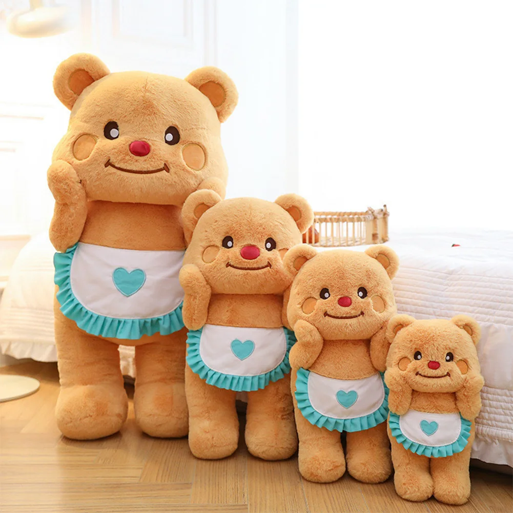 

Thailand Butter Bear Cute Butter Bear Plush Toy PP Cotton Sleeping Butter Teddy Bear Wearing Apron Joints Bear Children Day Gift