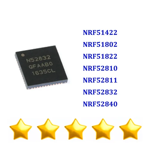 5PCS NRF51422 NRF51802 NRF51822 NRF52810 NRF52811 NRF52832 NRF52840 NRF IC MCU Chip QFN