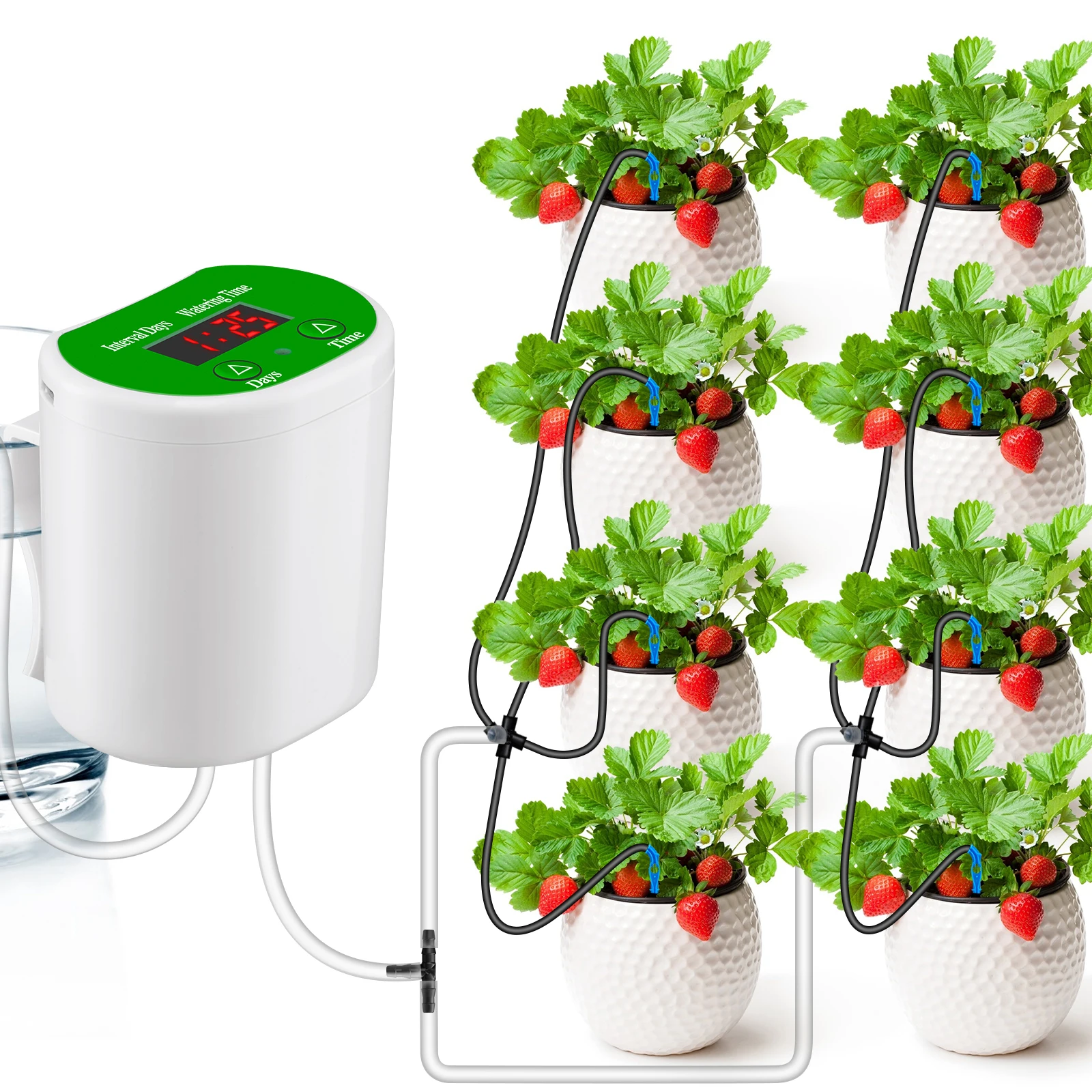 

Automatic Watering System Dual Watering Modes Automatic Drip Irrigation Kits Timer Watering Machine for Home Potted Plants