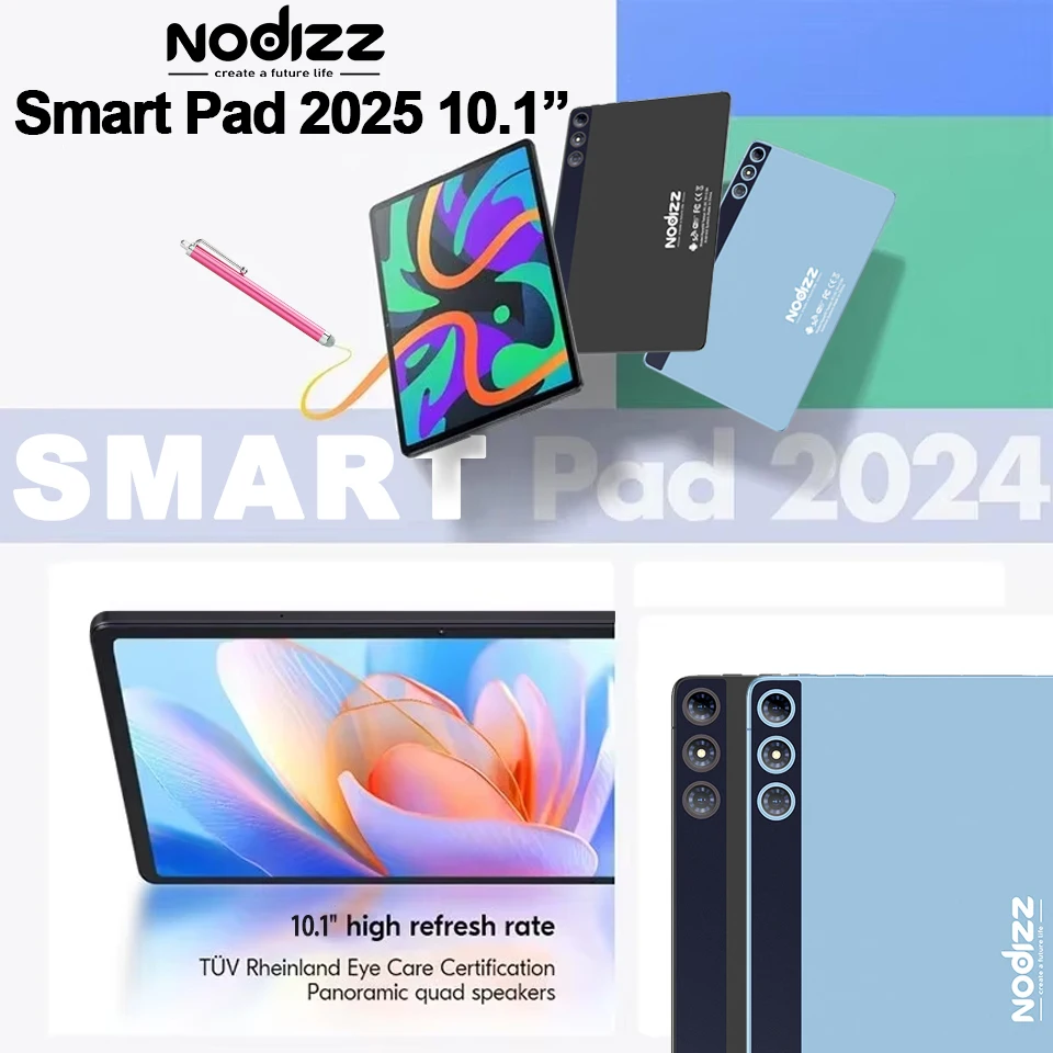 

Мини-планшет Nodizz Smart Pad15 10,1 дюйма, 120 Гц, MTK6737, 12 ГБ ОЗУ, 512 ГБ ПЗУ, Android14, 7000 мАч, планшеты, поддержка 4G, Dual SIM GPS