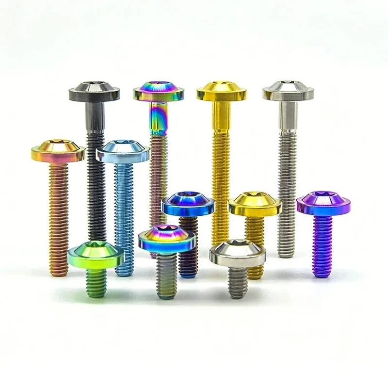 4pcs/8pcs M4 M5 M6 Titanium Alloy Screw For Motorcycle Modification, With Plum Pattern Inside The Screw Head Various Colors