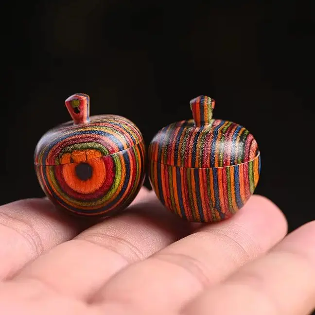 S14 Elegant Handmade Apple Shape Wooden Pet Memorial Pendant Eco Friendly Cremation Locket for Dog Cat Ashes Fur Gift Pet Lover