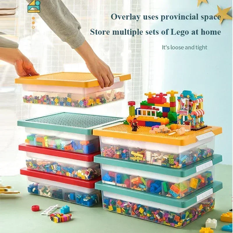 Block Transparent Plastic Box Kids Toy Container Case Large Capacity Jewelry Organizer Stackable Storage Box for Lego Building