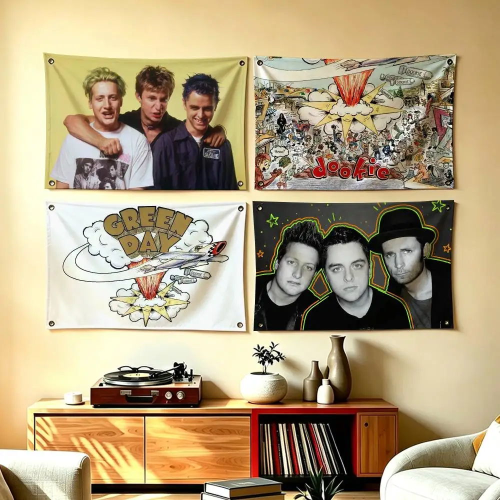 Popular Band G-Green Day  Flags Wall Hanging Tapestry Outdoor Garage Room Decorative flag Background Blanket
