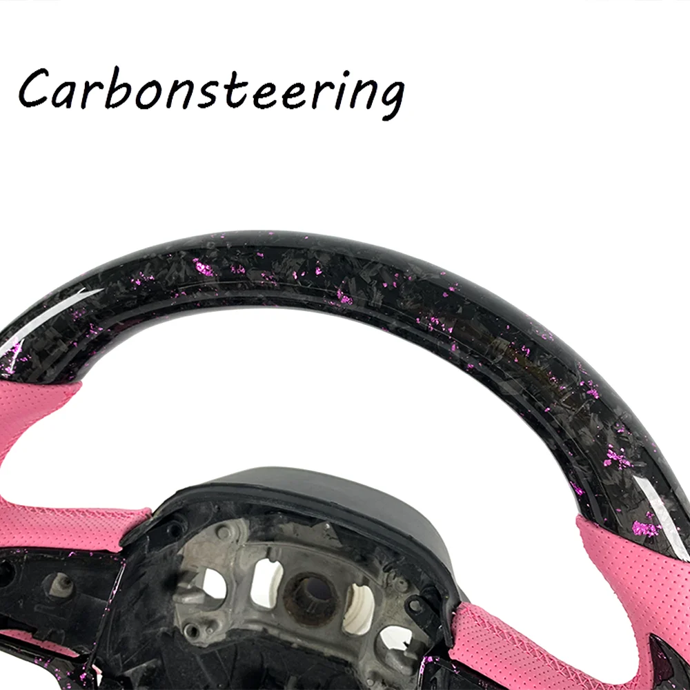 Custom Forged Carbon Fiber Steering Wheel for Chrysler 300 300C 300S SRT 2015+ OEM Fit D-Shape Sport Interior Upgrade