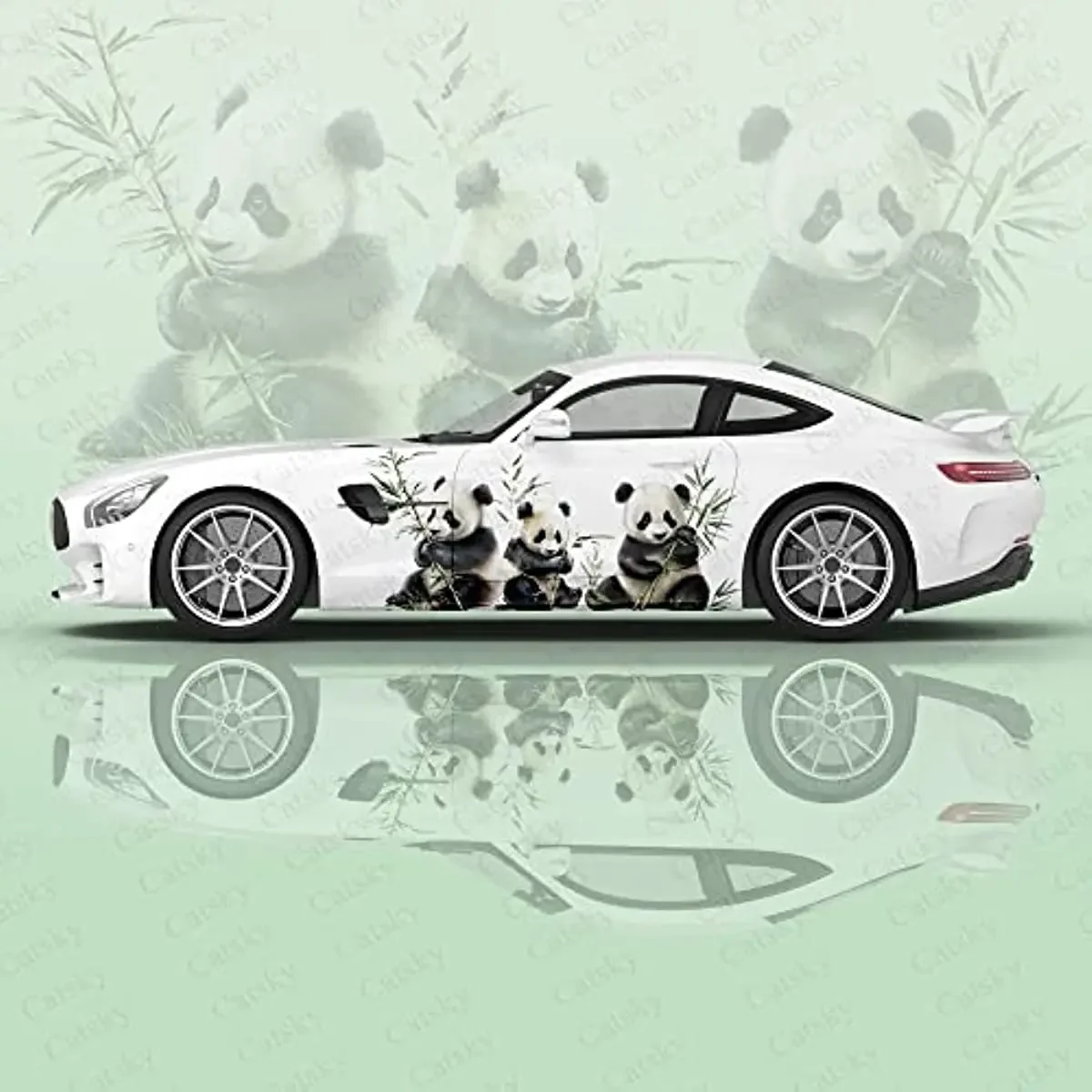 Panda & Bamboo Car Decals - Large, Premium Quality Waterproof and Sunproof Vehicle Stickers for Joyful Driving and A Happy