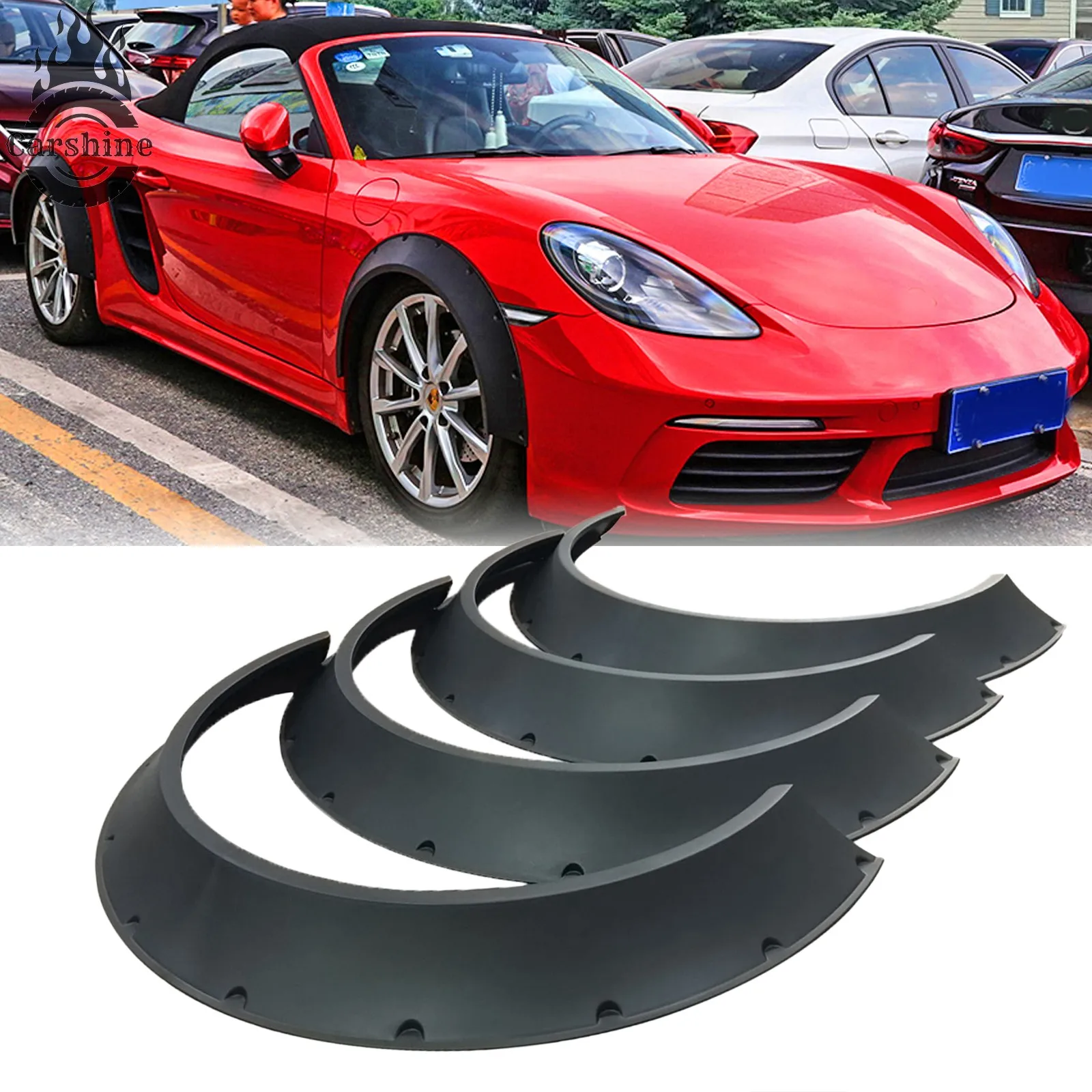 

4x Вогнутые расширители колесных арок (фендеры) 4-дюймовые, широкие, крепление на болтах, для Porsche 718 Boxster